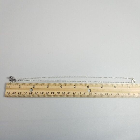 Vintage M Monogram Initial Letter Pendant Necklace, Silver Tone, Estate - Picture 7 of 10